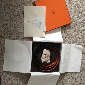 Hermès Belt (Black & Orange)